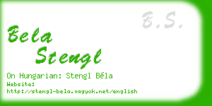bela stengl business card